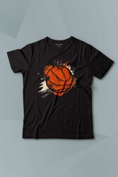 Basketbol Vintage Grunge Retro Basket Topu Baskılı Çocuk Tişört Kısa Kollu - Thumbnail