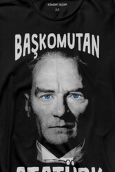 Başkomutan Atatürk Mavi Gözlü Gazi Reis Baş Komutan Uzun Kollu Tişört Baskılı T-Shirt - Thumbnail