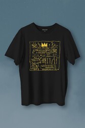 Basquiat Taç Kral King Sanat Pop Art Baskılı Tişört Unisex T-Shirt - Thumbnail