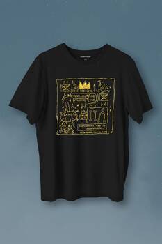 Basquiat Taç Kral King Sanat Pop Art Baskılı Tişört Unisex T-Shirt