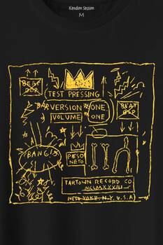 Basquiat Taç Kral King Sanat Pop Art Baskılı Tişört Unisex T-Shirt