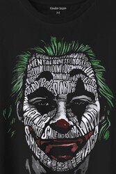 Batman Joker Typograpyh Tipografik Silüet Baskılı Tişört Unisex T-Shirt - Thumbnail