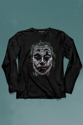 Batman Joker Typograpyh Tipografik Silüet Uzun Kollu Tişört Baskılı T-Shirt - Thumbnail