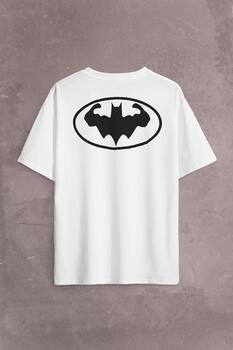 Batman Logo Gym Fitness Bodybuilding Sırt Ön Baskılı Oversize Tişört Unisex T-Shirt