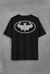 Batman Logo Gym Fitness Bodybuilding Sırt Ön Baskılı Oversize Tişört Unisex T-Shirt - Thumbnail