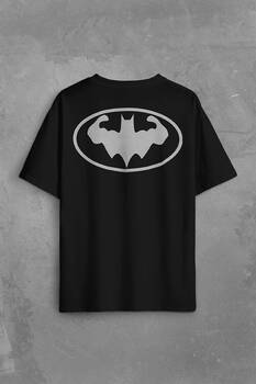 Batman Logo Gym Fitness Bodybuilding Sırt Ön Baskılı Oversize Tişört Unisex T-Shirt