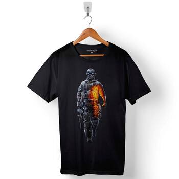 Battlefield 1 2 3 4 Game Poınt Baskılı Tişört Unisex T-Shirt