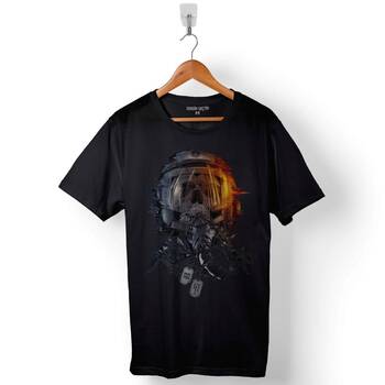 Battlefield 3 1 2 Pilot Kafa Maskesi Baskılı Tişört Unisex T-Shirt