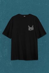 Baykuş Dolunay Owl Sırt Ön Baskılı Oversize Tişört Unisex T-Shirt - Thumbnail