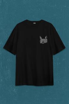 Baykuş Dolunay Owl Sırt Ön Baskılı Oversize Tişört Unisex T-Shirt