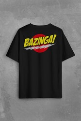 Bazinga Şaka The Big Bang Theory Sheldon Cooper Sırt Ön Baskılı Oversize Tişört Unisex T-Shirt - Thumbnail