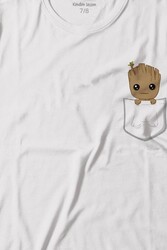 Bebek Groot Marvel Galaksinin Koruyucuları Cep Baskılı Tişört Çocuk T-shirt - Thumbnail