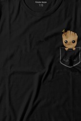 Bebek Groot Marvel Galaksinin Koruyucuları Cep Baskılı Tişört Çocuk T-shirt - Thumbnail