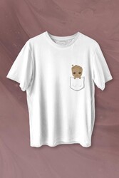 Bebek Groot Marvel Galaksinin Koruyucuları Cep Baskılı Tişört Unisex T-shirt - Thumbnail