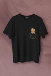 Bebek Groot Marvel Galaksinin Koruyucuları Cep Baskılı Tişört Unisex T-Shirt - Thumbnail