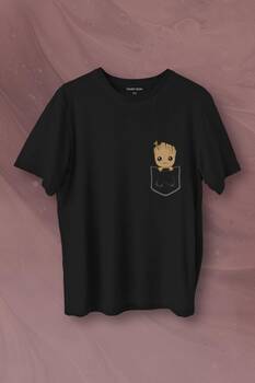 Bebek Groot Marvel Galaksinin Koruyucuları Cep Baskılı Tişört Unisex T-Shirt