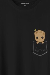 Bebek Groot Marvel Galaksinin Koruyucuları Cep Baskılı Tişört Unisex T-Shirt - Thumbnail