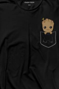 Bebek Groot Marvel Galaksinin Koruyucuları Cep Uzun Kollu Tişört Baskılı T-Shirt