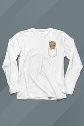 Bebek Groot Marvel Galaksinin Koruyucuları Cep Uzun Kollu Tişört Baskılı T-Shirt - Thumbnail