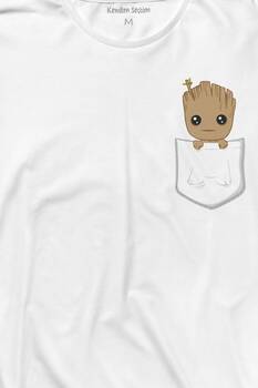 Bebek Groot Marvel Galaksinin Koruyucuları Cep Uzun Kollu Tişört Baskılı T-Shirt