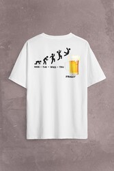 Beer Week Friday Weekend Bira Alkol Hafta Sonu Tatili Sırt Ön Baskılı Oversize Tişört Unisex T-Shirt - Thumbnail