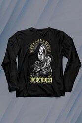 Behemoth Gothic Black Metal Rock MusicDeath Müzik Uzun Kollu Tişört Baskılı T-Shirt - Thumbnail