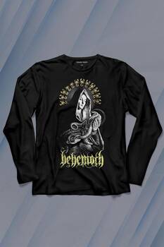 Behemoth Gothic Black Metal Rock MusicDeath Müzik Uzun Kollu Tişört Baskılı T-Shirt