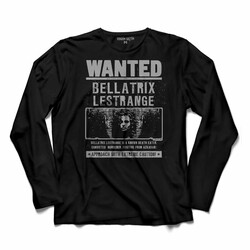 Uzun Kollu Tişört Bellatrix Lestrange Wanted Baskılı Unisex T-shirt - Thumbnail