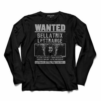 Uzun Kollu Tişört Bellatrix Lestrange Wanted Baskılı Unisex T-shirt