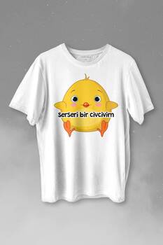 Ben Serseri Bir Civcivim Tavuk Sarı Civciv Baskılı Tişört Unisex T-shirt