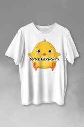 Ben Serseri Bir Civcivim Tavuk Sarı Civciv Baskılı Tişört Unisex T-shirt - Thumbnail