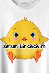 Ben Serseri Bir Civcivim Tavuk Sarı Civciv Baskılı Tişört Unisex T-shirt - Thumbnail