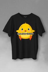 Ben Serseri Bir Civcivim Tavuk Sarı Civciv Baskılı Tişört Unisex T-Shirt - Thumbnail