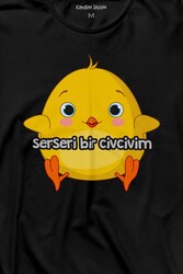 Ben Serseri Bir Civcivim Tavuk Sarı Civciv Uzun Kollu Tişört Baskılı T-Shirt - Thumbnail