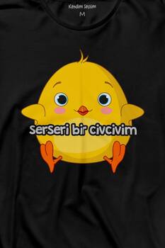 Ben Serseri Bir Civcivim Tavuk Sarı Civciv Uzun Kollu Tişört Baskılı T-Shirt