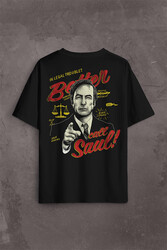 Better Call Soul Breaking Bad Dizi Film Sırt Ön Baskılı Oversize Tişört Unisex T-Shirt - Thumbnail