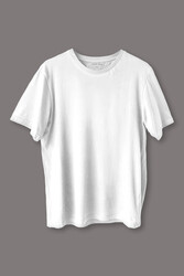 Beyaz Basic Regular T-shirt Unisex Tişört - Thumbnail