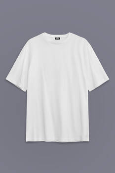 Beyaz Oversize Basic T-shirt Unisex Tişört