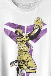 Beyaz T-shirt KOBE BRYANT BLACK MAMBA NBA BASKETBALL Baskılı Tshirt Unisex TİŞÖRT - Thumbnail