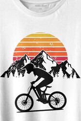 Bisiklet Doğa Gezi Turu Outdoor Travel Retro Baskılı Tişört Unisex T-shirt - Thumbnail