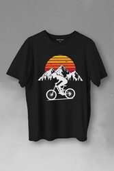 Bisiklet Doğa Gezi Turu Outdoor Travel Retro Baskılı Tişört Unisex T-Shirt - Thumbnail