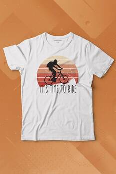 Bisiklet Mountain Bike Time To Ride Outdoor Gezgin Travel Baskılı Tişört Çocuk T-shirt