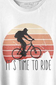 Bisiklet Mountain Bike Time To Ride Outdoor Gezgin Travel Baskılı Tişört Unisex T-shirt