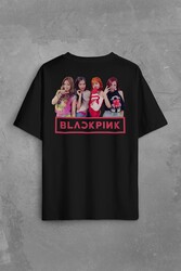 Black Pink BlackPink Kaset Müzik Güney Kore Sırt Ön Baskılı Oversize Tişört Unisex T-Shirt - Thumbnail