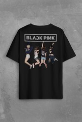 Black Pink BlackPink Kaset Müzik Güney Kore Sırt Ön Baskılı Oversize Tişört Unisex T-Shirt - Thumbnail