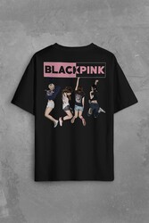 Black Pink BlackPink Kaset Müzik Güney Kore Sırt Ön Baskılı Oversize Tişört Unisex T-Shirt - Thumbnail