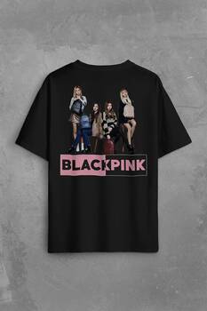 Black Pink BlackPink Kaset Müzik Güney Kore Sırt Ön Baskılı Oversize Tişört Unisex T-Shirt