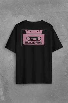 Black Pink BlackPink Kaset Müzik Güney Kore Sırt Ön Baskılı Oversize Tişört Unisex T-Shirt