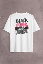 Black Pink BlackPink Kaset Müzik Güney Kore Sırt Ön Baskılı Oversize Tişört Unisex T-Shirt - Thumbnail