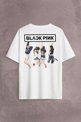 Black Pink BlackPink Kaset Müzik Güney Kore Sırt Ön Baskılı Oversize Tişört Unisex T-Shirt - Thumbnail